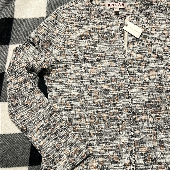 Dolan by Anthropologie Gray, White, Beige Knit Cardigan / Blazer Jacket size XS - Picture 6 of 16
